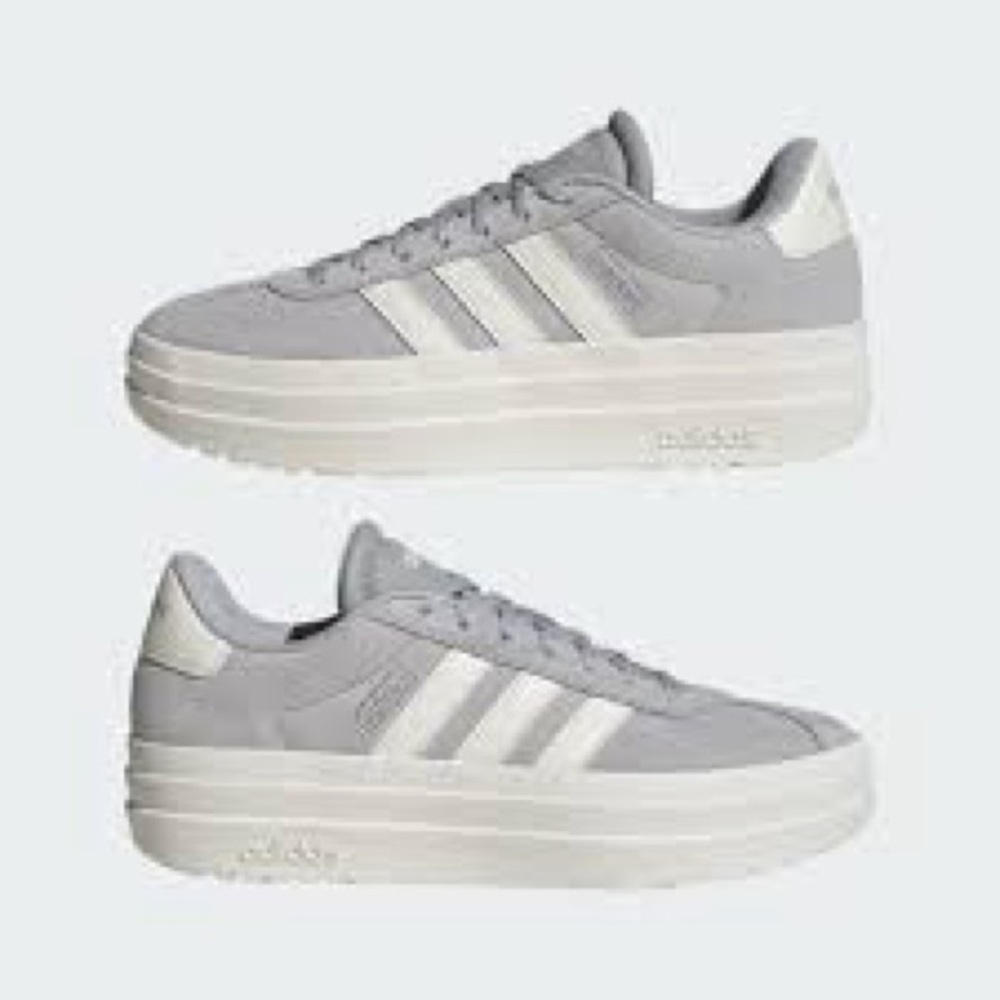Adidas Women's Gray and White Platform Sneakers